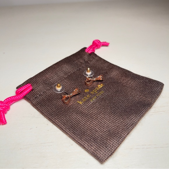 Kate Spade Rose Gold Tone Bow Stud Earrings - Picture 15 of 17